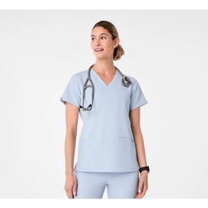 Figs Casma Three-Pocket Scrub Top™ Light Blue Size XS